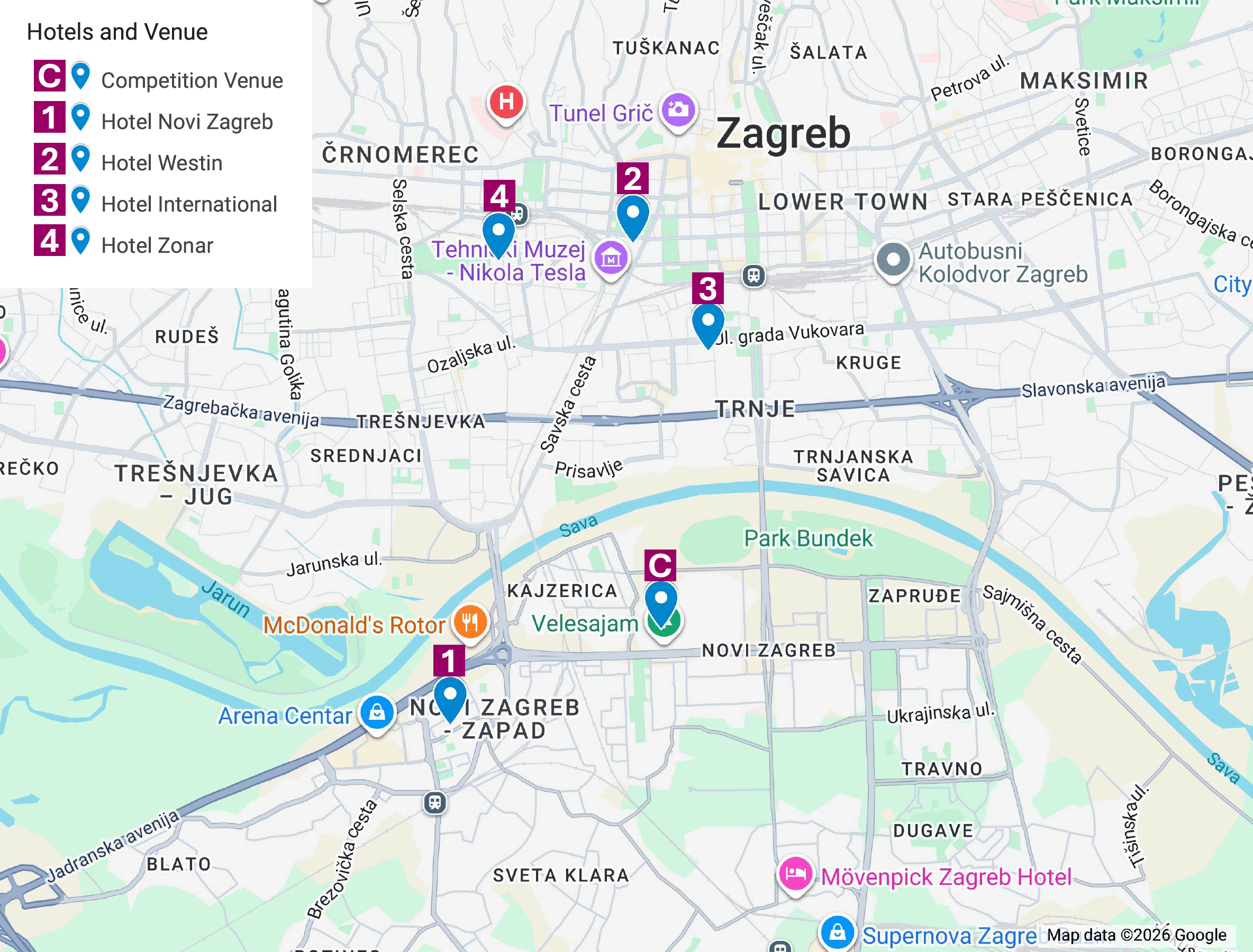 Hotels map